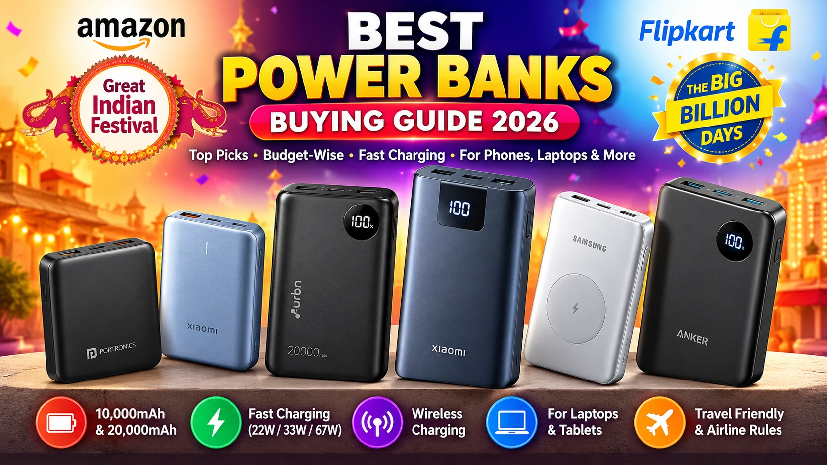 Best Power Banks to Buy in Amazon & Flipkart Sale 2026 – Budget-Wise Rankings